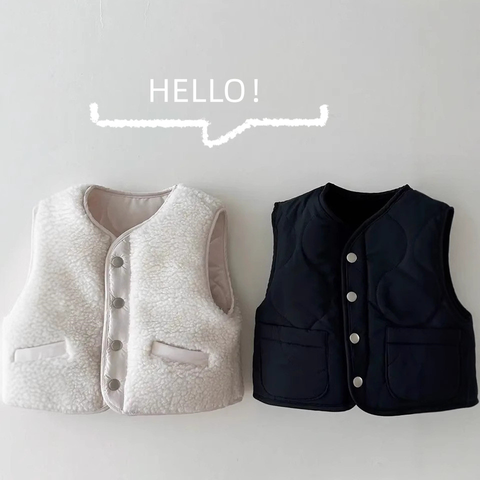 「2024」子供服★トップス★リバーシブル★チョッキ★韓国風子供服★2色80cm〜130cm