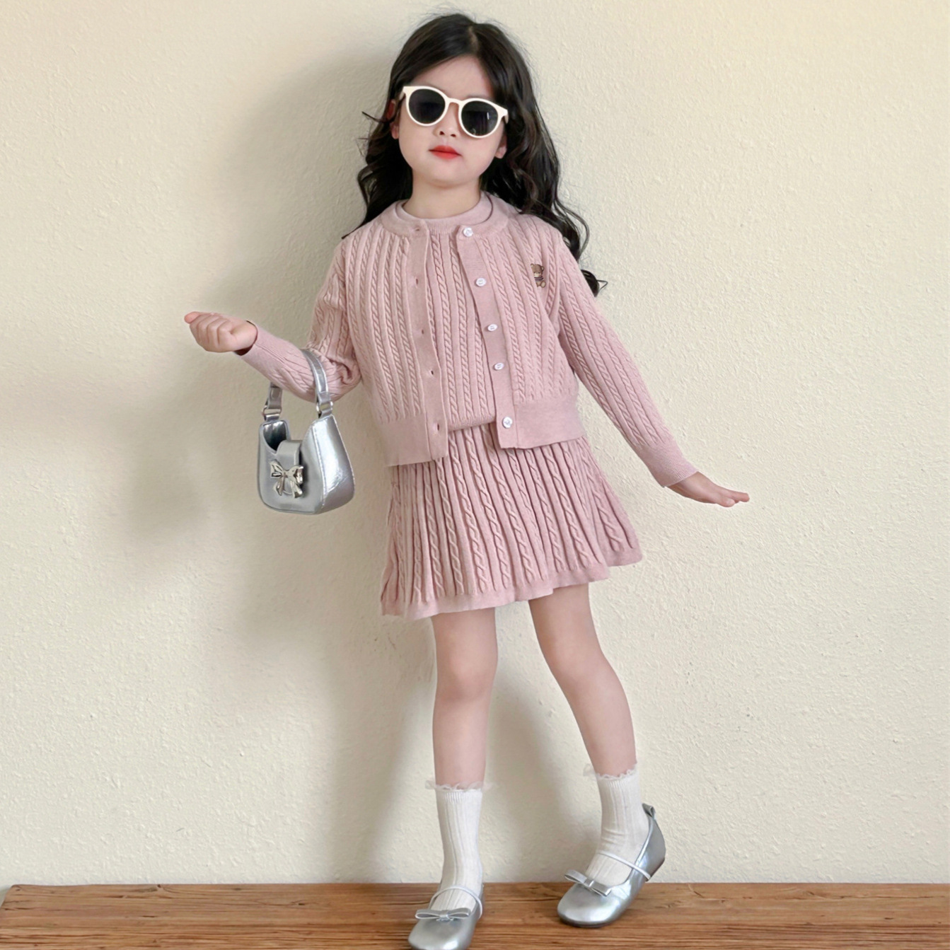 2025新品★子供服　ニットベスト&カーディガン&スカート★90cm〜140cm