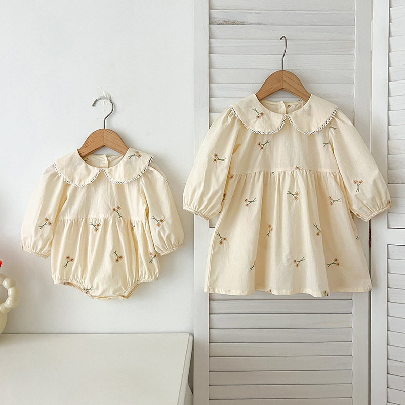 2025新入荷★ベビー服&姉妹服　ロンパース&ワンピース★66-90/90-130 2色