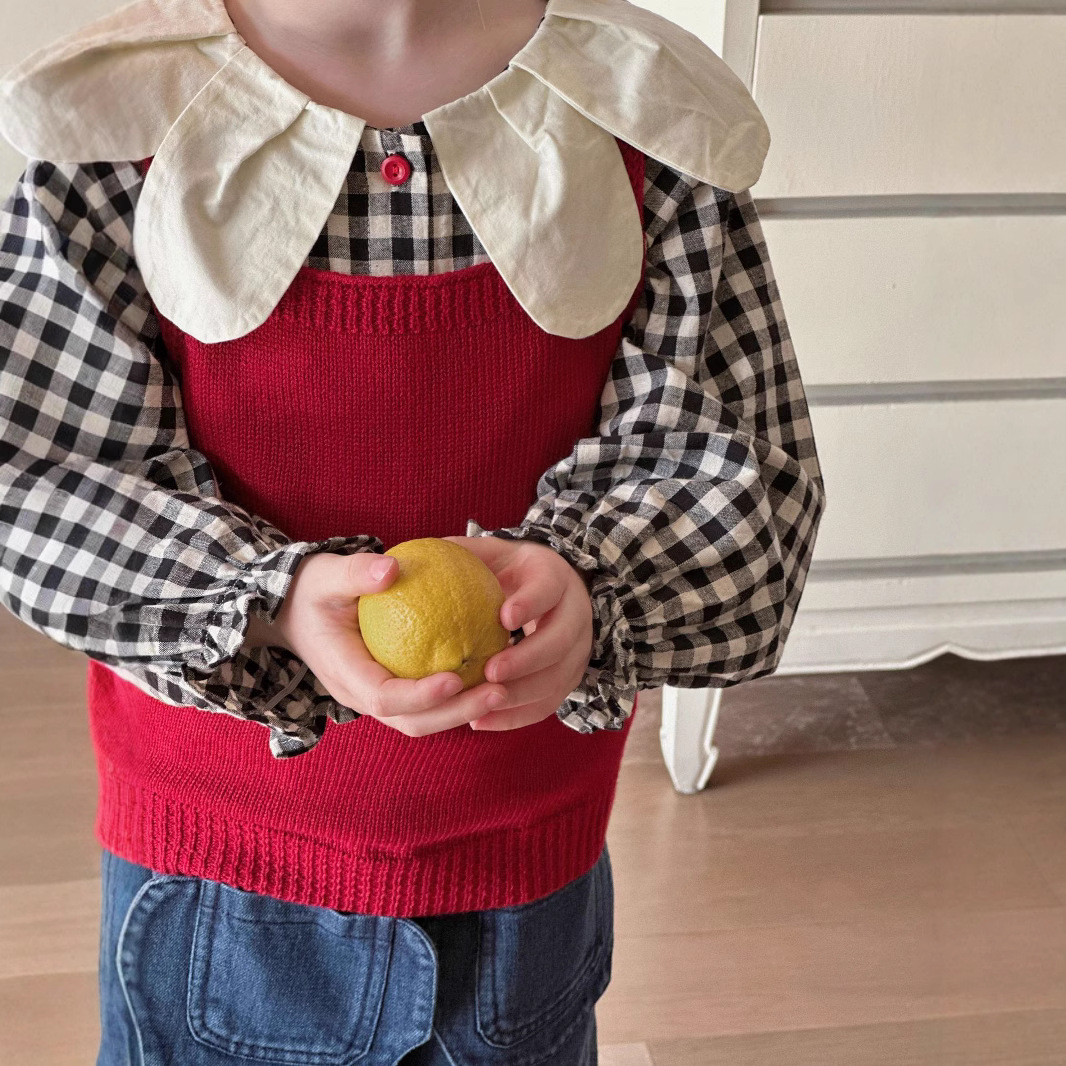 2025春新作HLL★子供服　ニットベスト&トップス分けて★90cm〜140cm