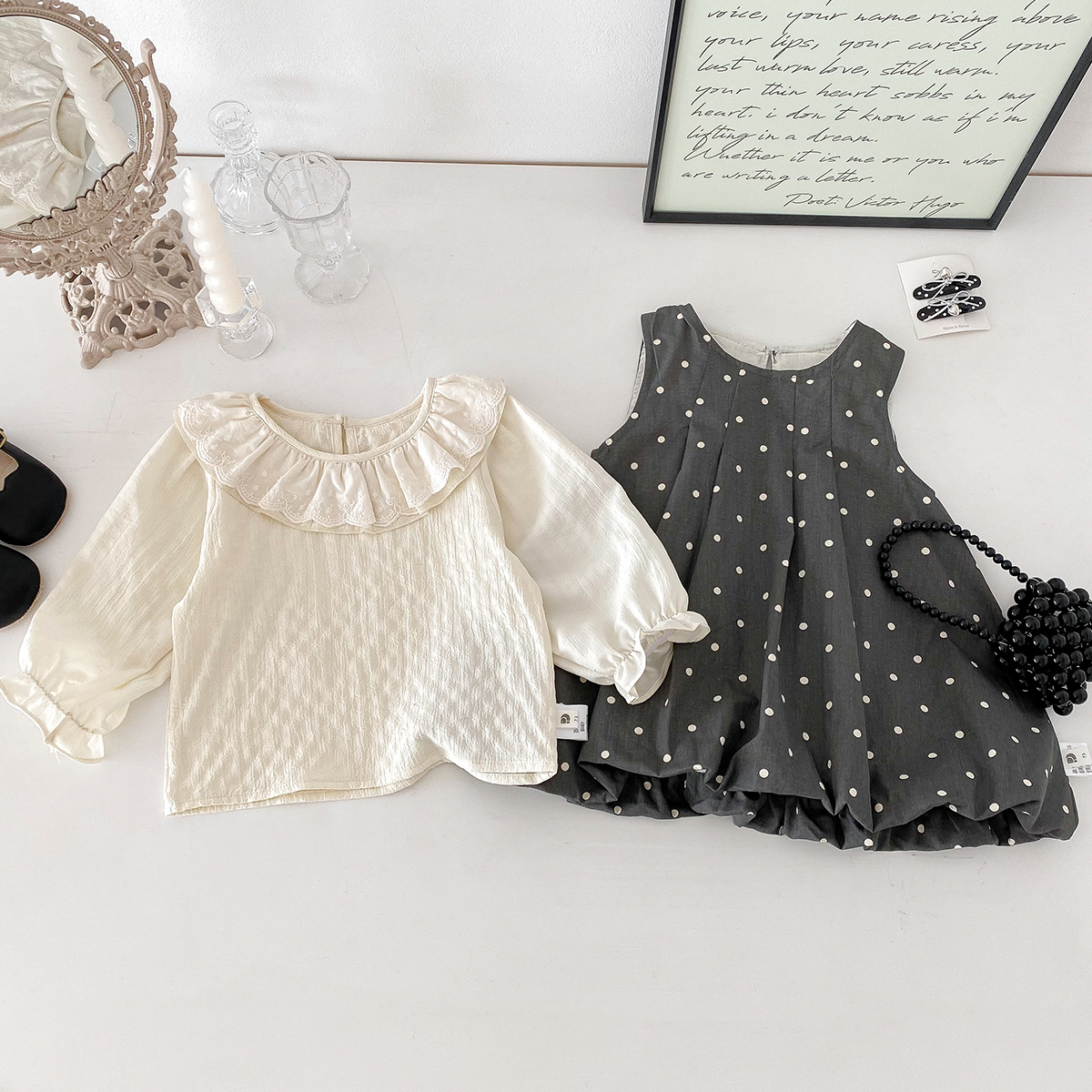 「2025」子供服★トップス★長袖シャツ★ワンピース★韓国風子供服★2色73cm〜100cm