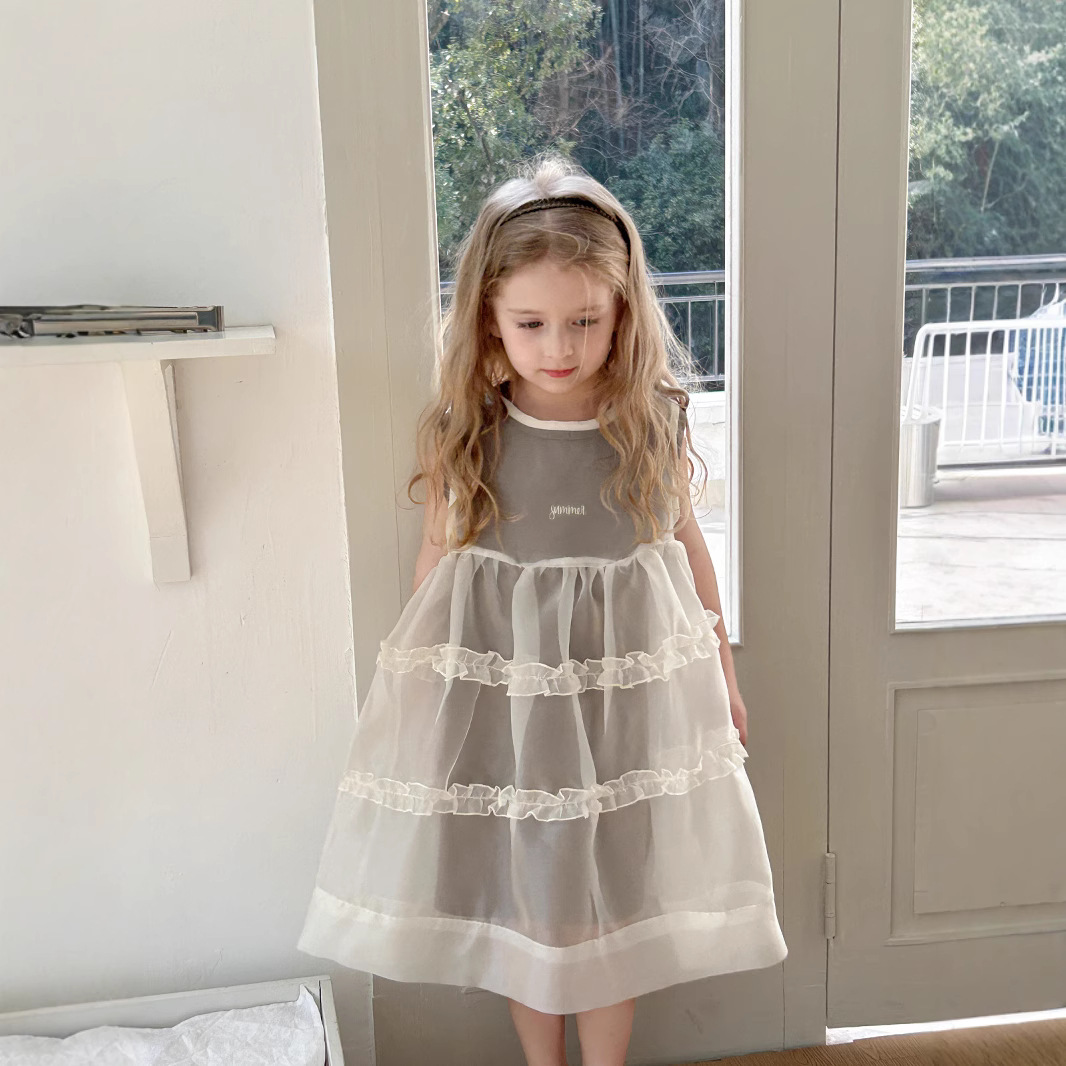 2025夏新品TT★子供服　ブラウス+ベストワンピース　セット★90cm〜150cm