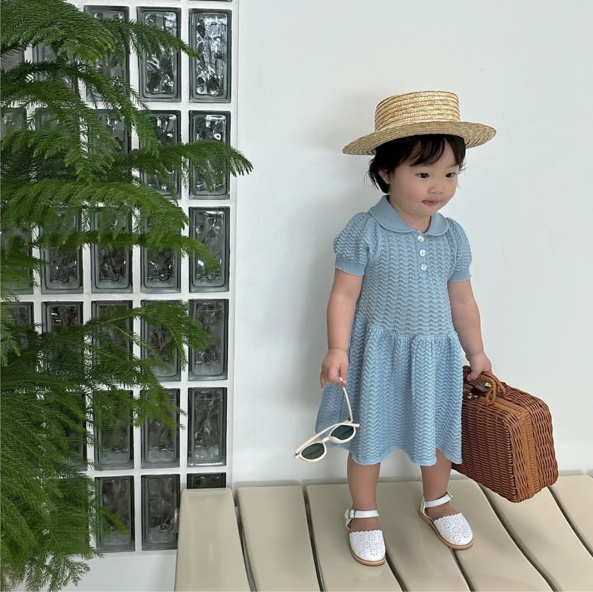 2025新品★子供服　ワンピース(予定販売)★66cm〜90cm 2色