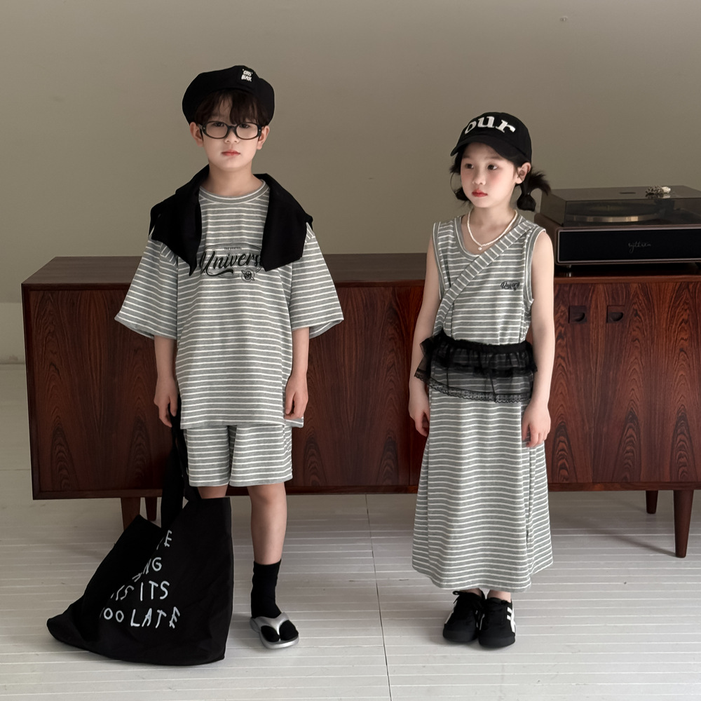 2025夏新品MXM★子供服　ワンピース&上下セット★90cm〜150cm 2色
