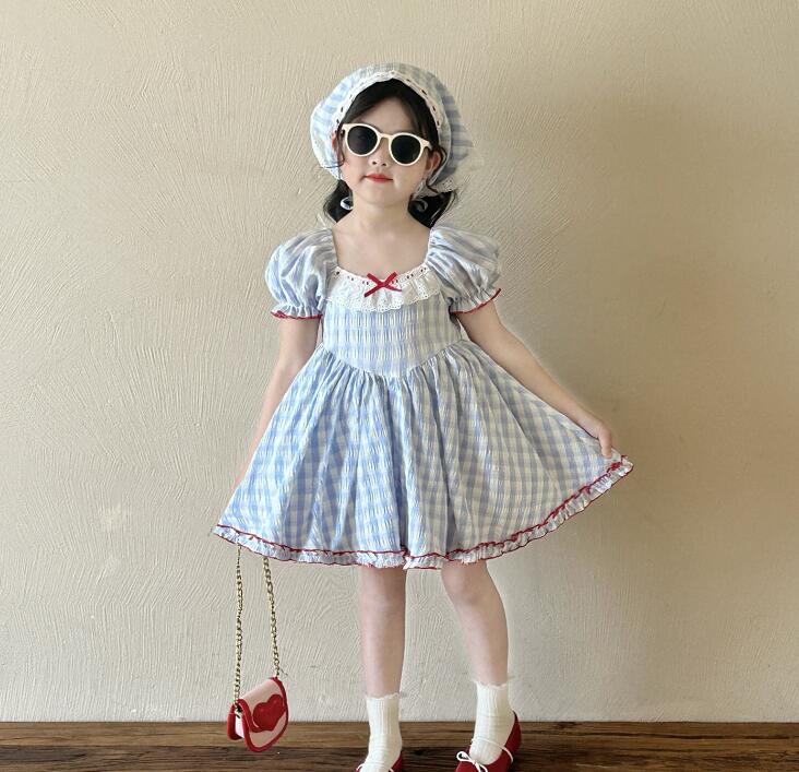 2025新品★子供服　ワンピース+三角巾★90cm〜140cm