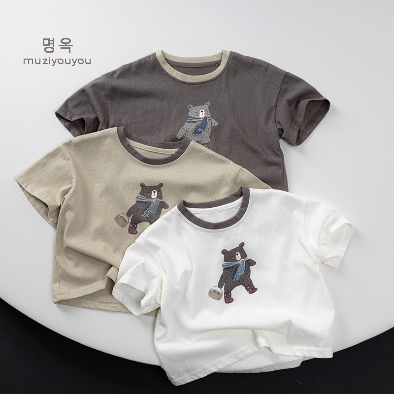 2025★夏新作★韓国風子供服★Tシャツ★80cm〜130cm 3色