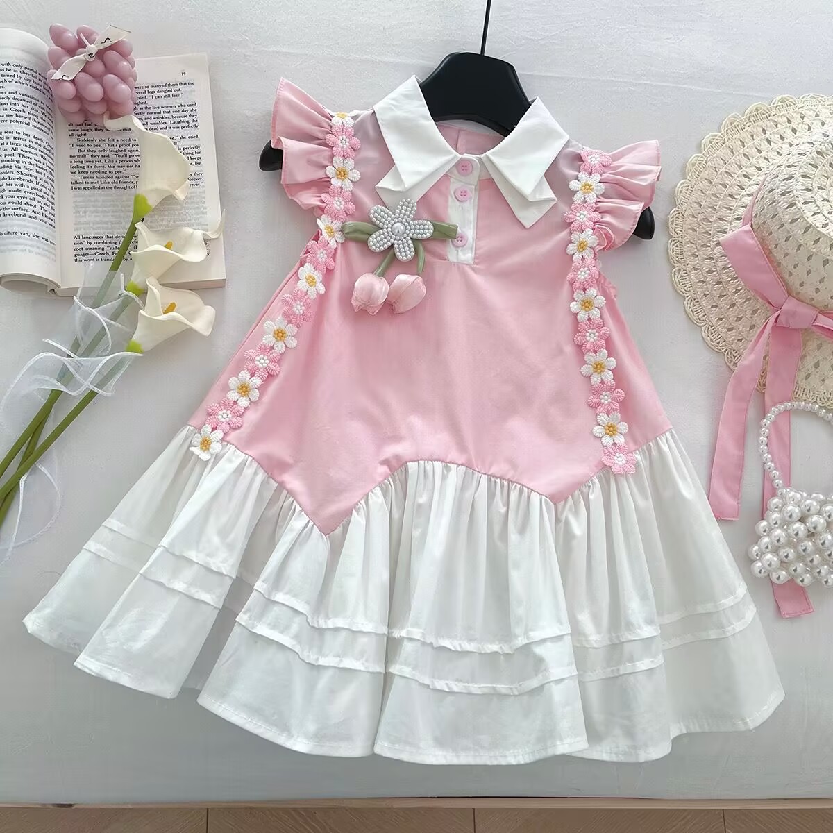 「2025」子供服★ワンピース+帽子★可愛い★韓国風子供服★90cm〜150cm