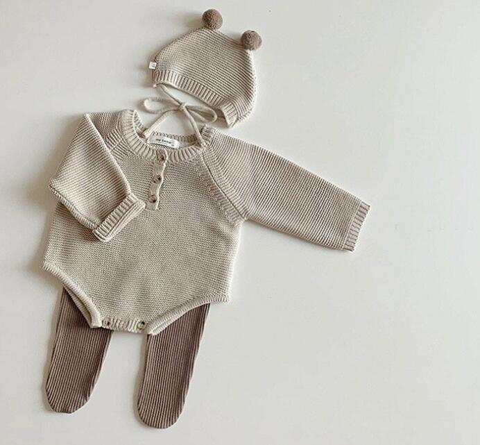 2025秋新品★ベビー服　ロンパース+帽子★66cm〜90cm 3色