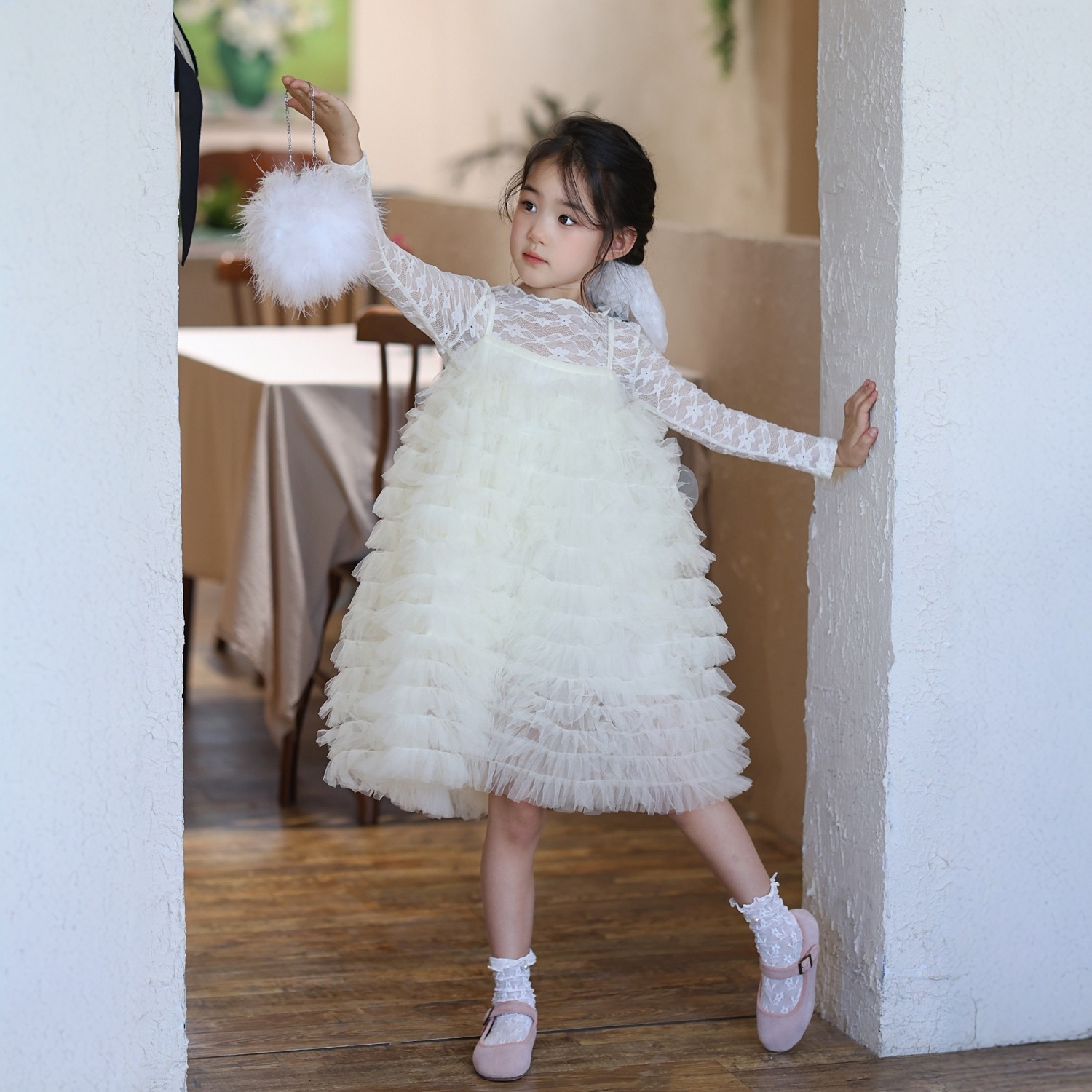 2025秋新品★子供服　ワンピース&レースインナー分けて★90cm〜140cm