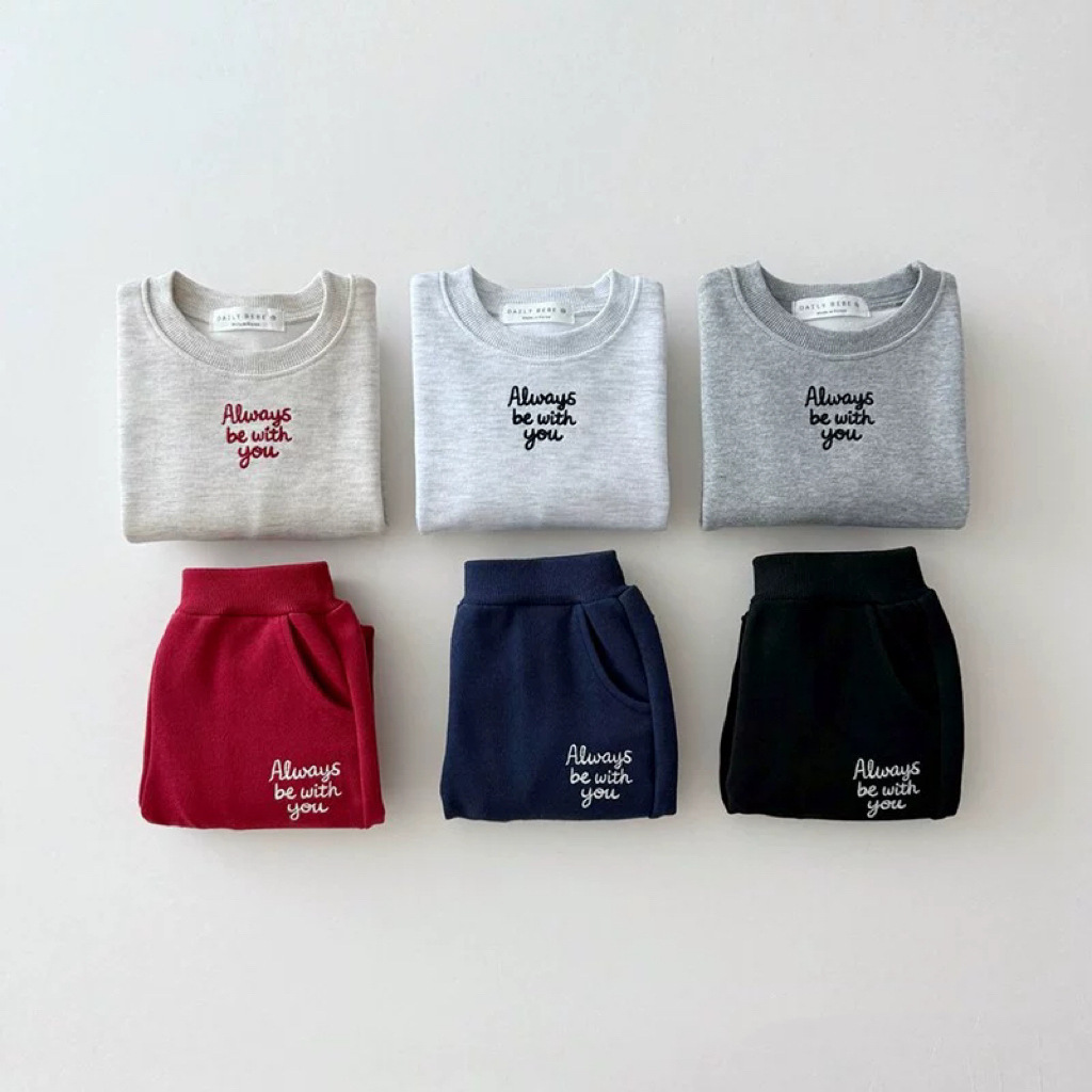 2025秋新品★子供服　刺繍セットアップ★73CM〜120cm 3色