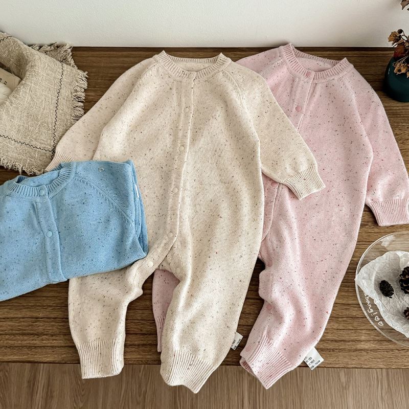 2025新入荷★ベビー服　ニット連体服　ロンパース★66cm〜100cm 3色