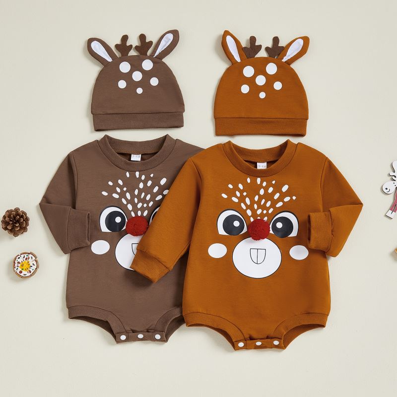 2025新入荷★ベビー服　クリスマス服　ロンパース★0-3M(60)〜12-18M(90) 2色