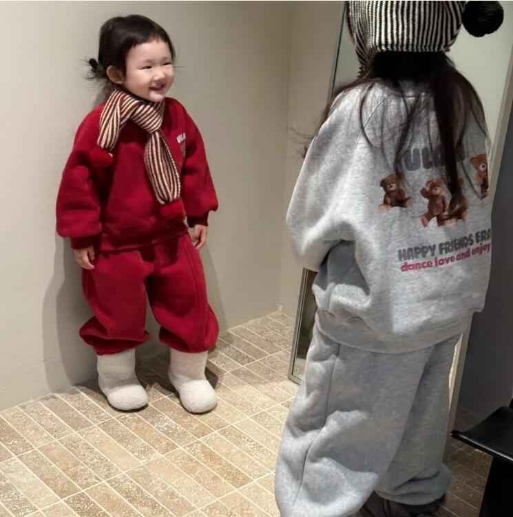 2025冬新品JS★子供服　セットアップ★90cm〜140cm 2色