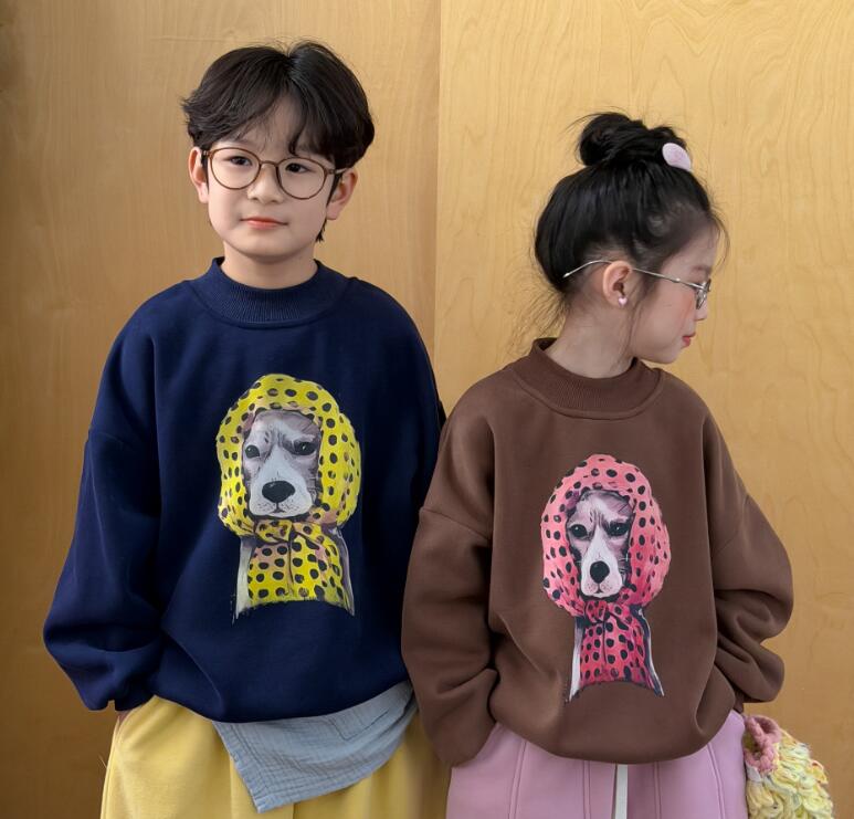 2025冬新作MXM★子供服　トレーナー　裏起毛★100cm〜160cm 2色