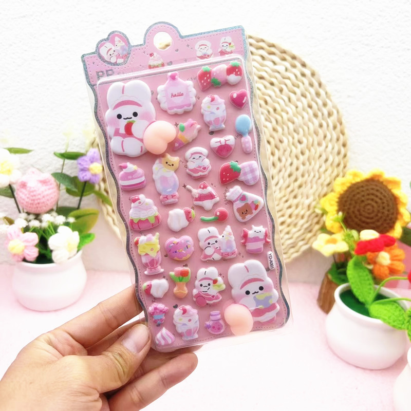 2026★DIY手作り ステッカー★粘着シール★3D★手帳素材