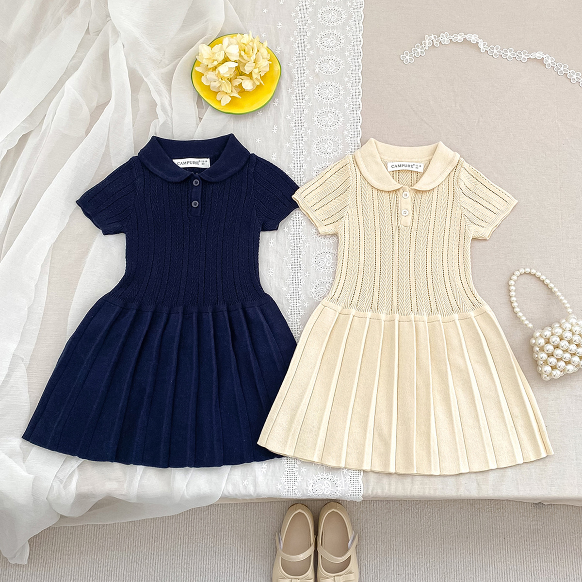 2026新品★子供服　ワンピース★12-18(80cm)〜5Y(120cm) 2色