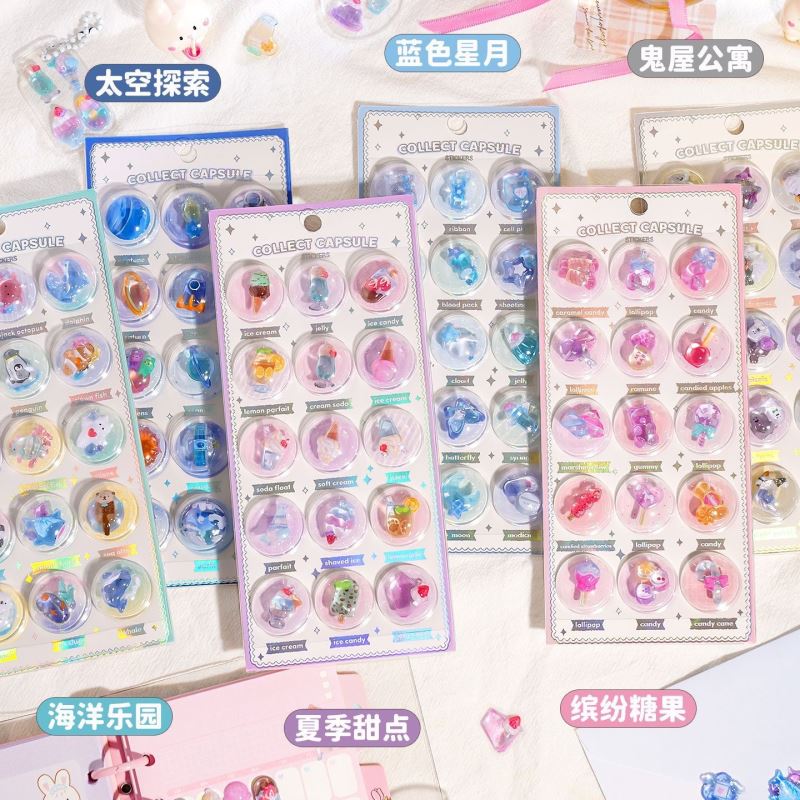 DIY手作り ステッカー★粘着シール★3D★手帳素材