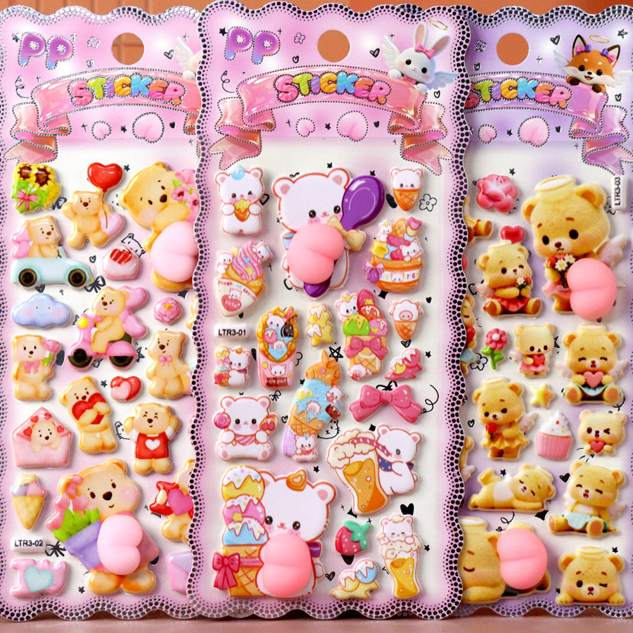 DIY手作り ステッカー★粘着シール★3D★手帳素材