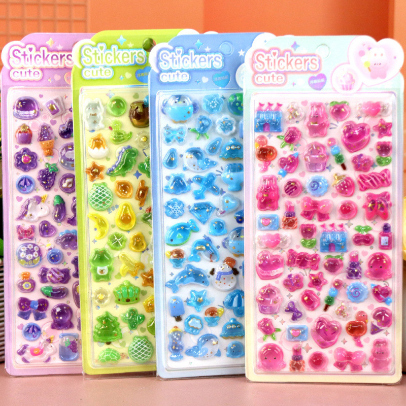 DIY手作り ステッカー★粘着シール★3D★手帳素材