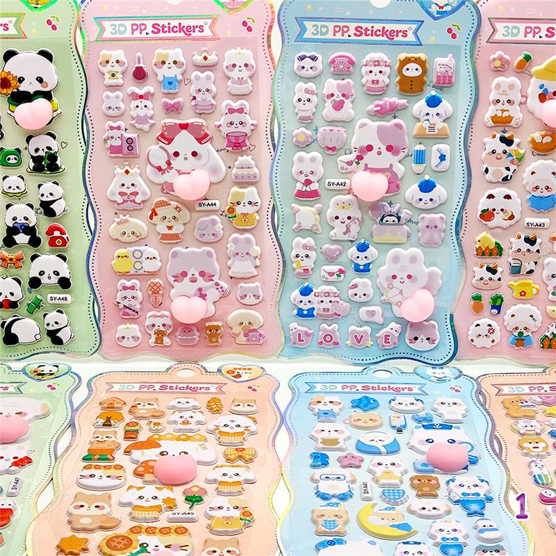 DIY手作り ステッカー★粘着シール★3D★手帳素材