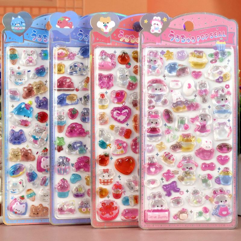 DIY手作り ステッカー★粘着シール★3D★手帳素材