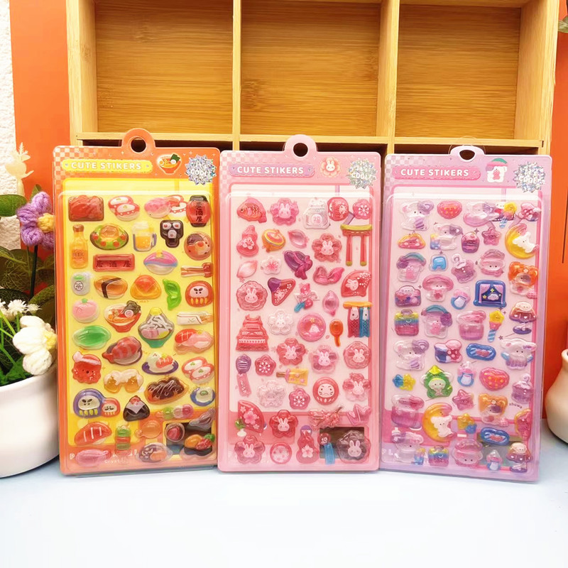 DIY手作り ステッカー★粘着シール★3D★手帳素材