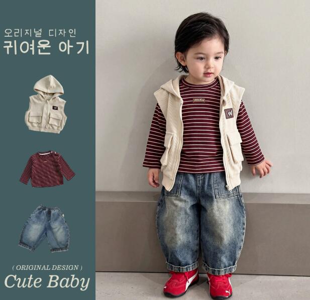 2026秋新作★子供服　トップス&ズボン&ベストコート分けて★73〜110