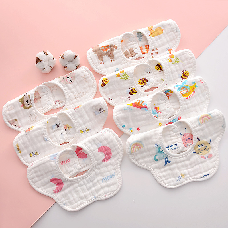 新作☆スナップ☆スタイ☆よだれかけ☆通気性☆吸収性☆柔らかい☆エプロン☆お食事☆ベビー用