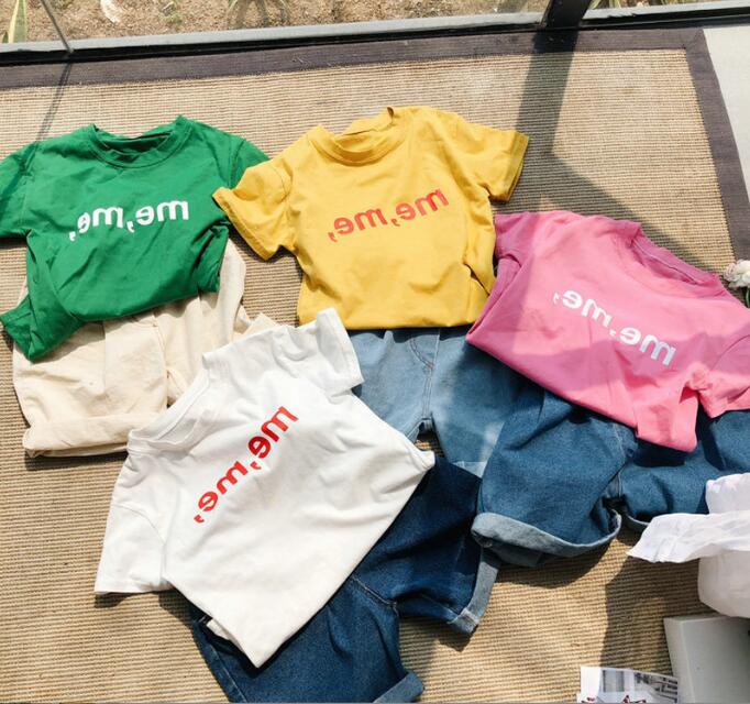 2022★春夏新作★韓国風子供服★Tシャツ★トップス★カジュアル★男女兼用★半袖★4色7-15