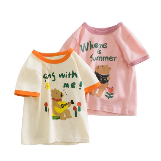 2022夏新品★男女兼用　トップス   半袖　90-140cm　2色