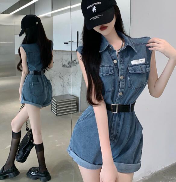 新型★レディース服　連体服　デニム★S〜L