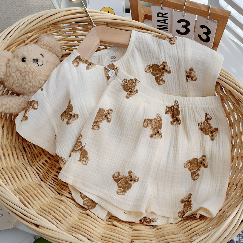 夏新作★♪韓国風子供服 ★♪のまま★♪夏の薄い★♪2点セット★♪可愛い★ベビー・キッズ服