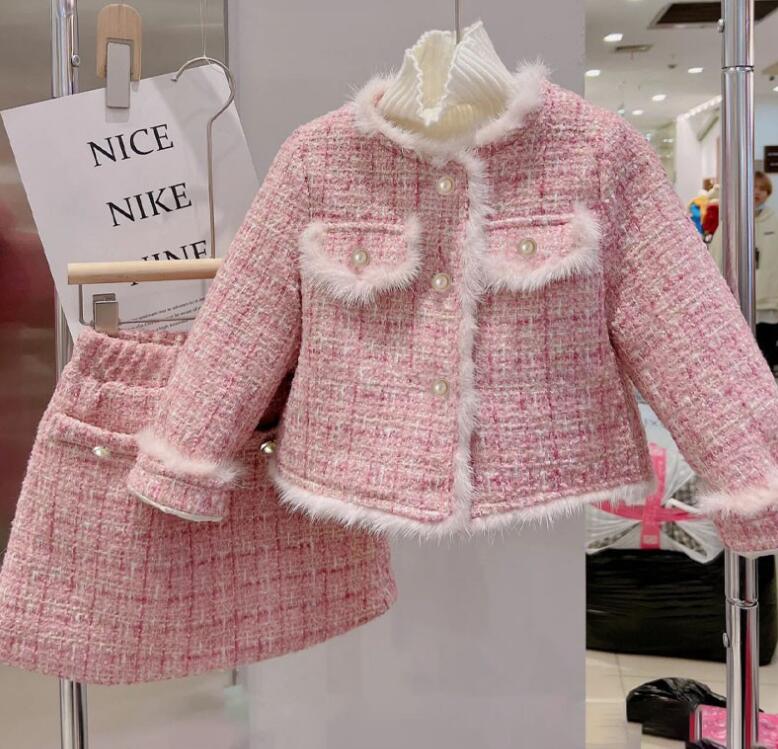 2022秋冬新品★子供服　コート+スカート　セット★90-140cm★