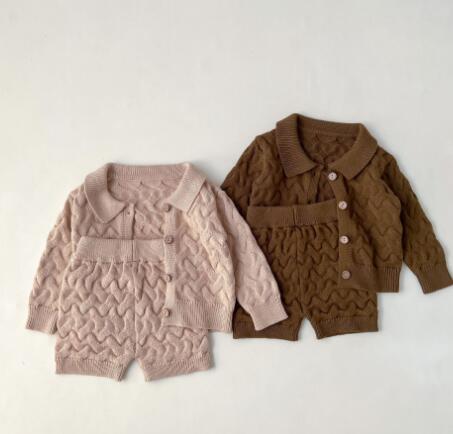 秋冬新作★子供服★トップス+パンツ★セットアップ★無地★ベビー★2色★73-110CM