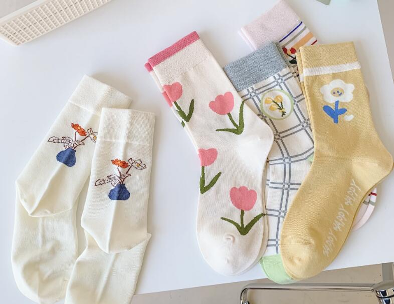 2023新作・花のソックス・綺麗・運動・靴下・ストッキング・多色