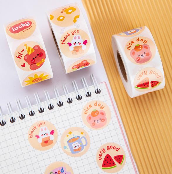 包装資材★手作り工芸品★プレゼントの装飾など★粘着シール★1巻き=500P