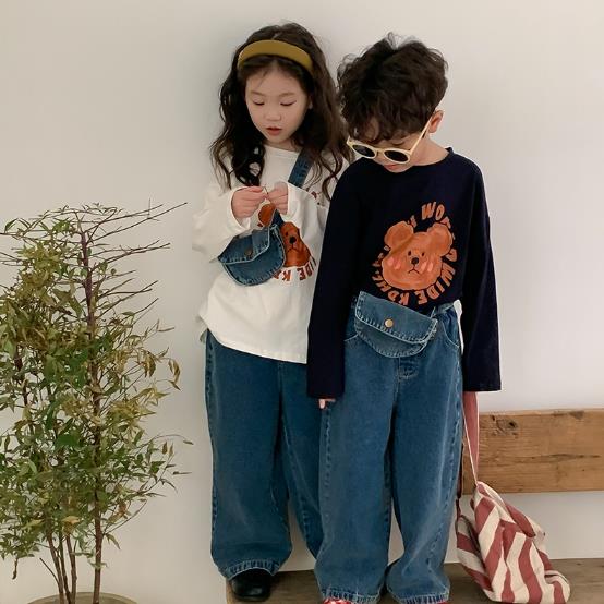 2023春新品★子供服　ボトムス　デニムズボン　バッグ付き　90-140cm