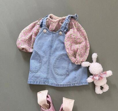 ★春新作★キッズ用アパレル★サロペット★ワンピース★デニム★73-100