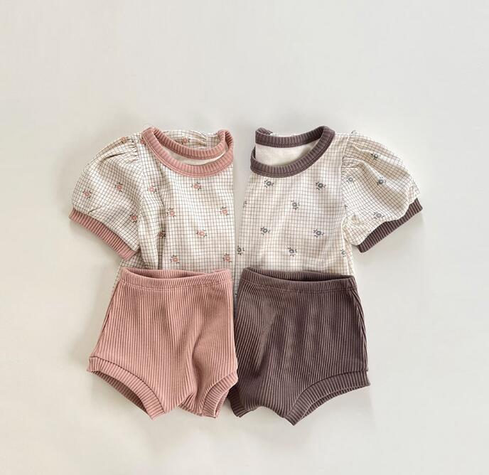 子供服★半袖シャツ+ショートパンツ★セットアップ★韓国風子供服★ベビー★2色★73-100CM
