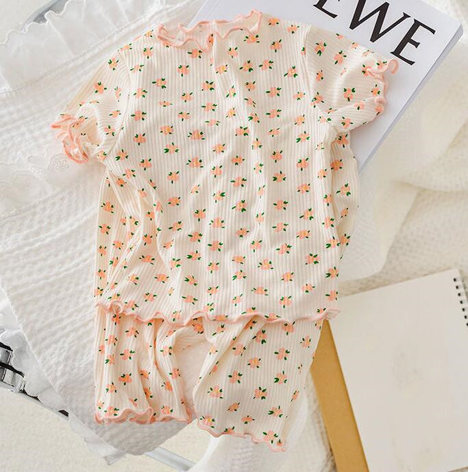 子供服★セットアップ★トップス+パンツ★部屋着★キッズ女の子★花柄★80-140CM