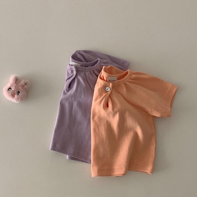子供服★トップス★Tシャツ★韓国風子供服★ベビー★無地★2色★66-100CM