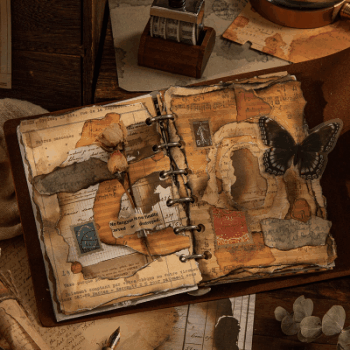 カフェ風 文具 素材紙メモ紙 手帳素材 アンティーク 幾何学 ラベル イラスト 50枚入