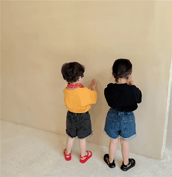 春夏新作 男女 ワイドパンツ デニムズボン ジーンズ ジーパン ショートパンツ 古着系原宿系子供服 80-130