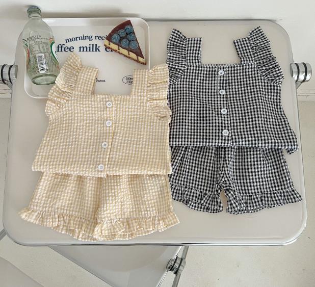 2023夏新品★子供服　ベスト+ショートパンツ　セットアップ　66-100cm★2色