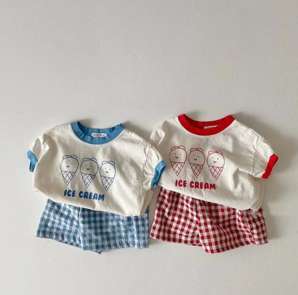 子供服★Tシャツ+パンツ★セットアップ★韓国風子供服★★ベビー★可愛い★2色★66-90CM