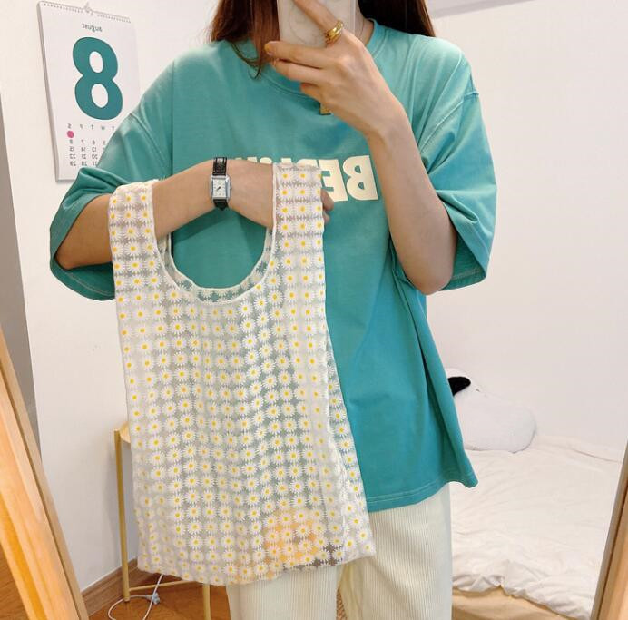 バッグ★花柄★レース　刺繍★ハンドバッグ★手提げバッグ★透け★大容量★