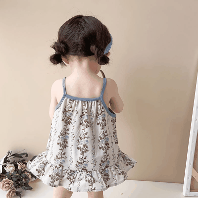 女の子春夏新作 キャミソール ブラウス ノースリープ上着 ボタニカル ショートパンツ シャツ+ズボン 66-100