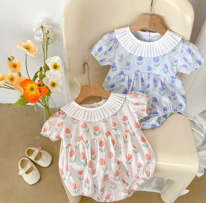 子供服★ロンパース★連体服★韓国風子供服★ベビー★花柄★可愛い★2色★66-90CM