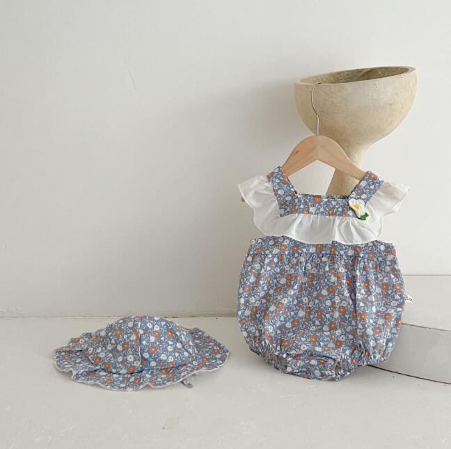 子供服★ロンパース+帽子★連体服★韓国風子供服★ベビー★花柄★可愛い★66-100CM