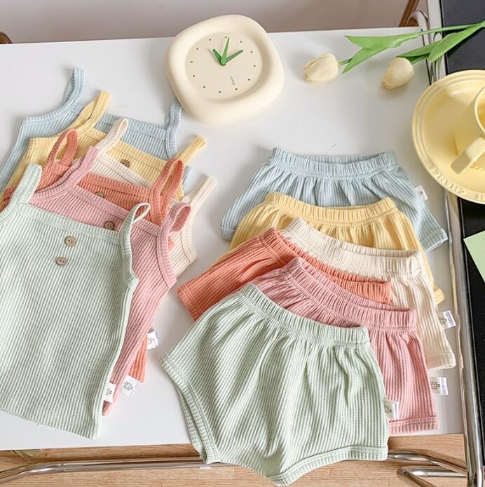 子供服★トップス+パンツ★セットアップ★韓国風子供服★ベビー★袖なし★6色★66-100CM